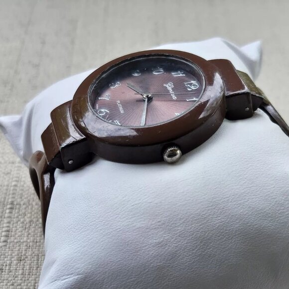 Geneva Women Wristwatch Brown Tone Metal Cuff Band Analog Watch - Picture 11 of 12